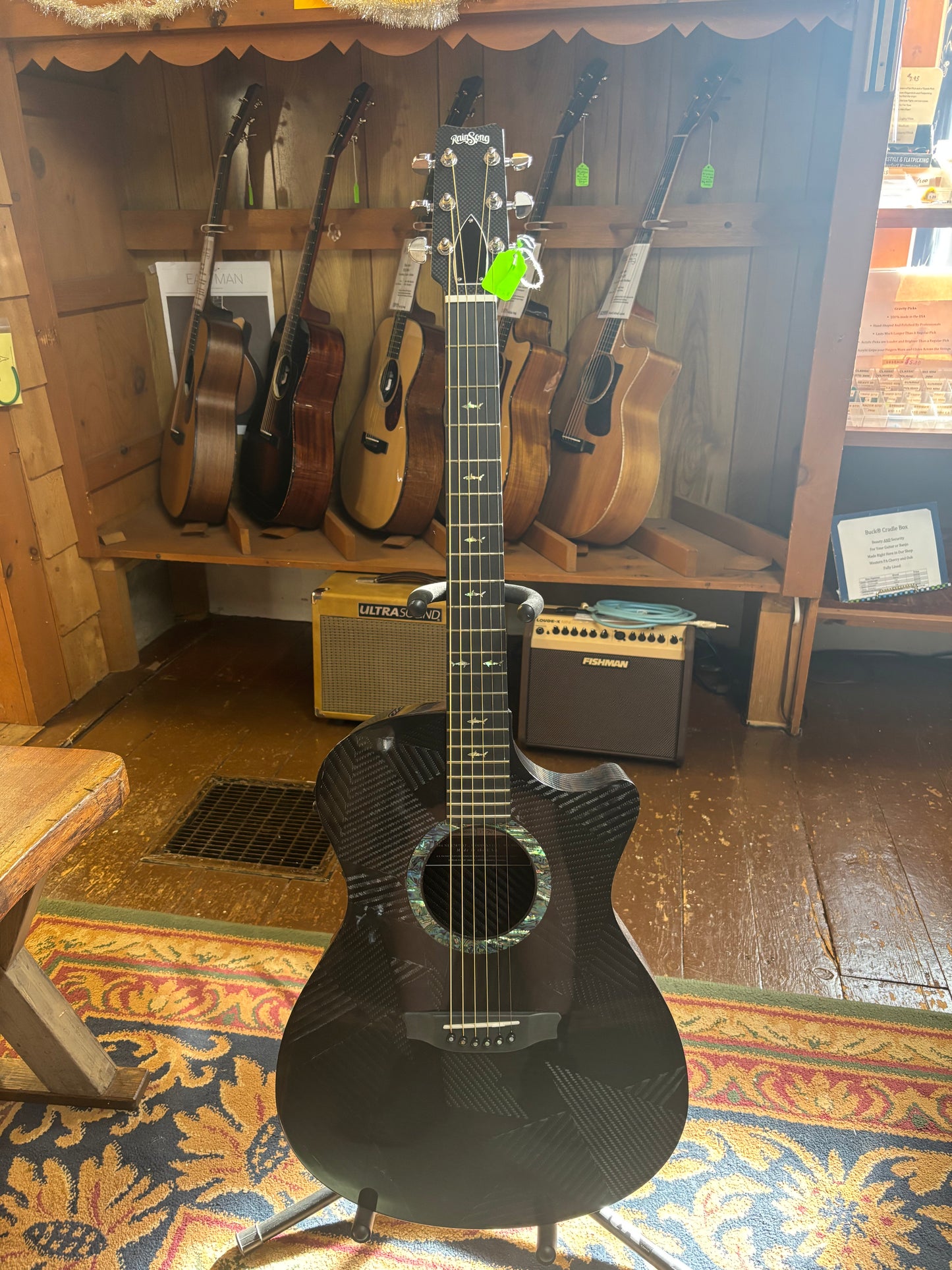 RainSong Black Ice Carbon Fiber Cutaway Acoustic-Electric Guitar - USED