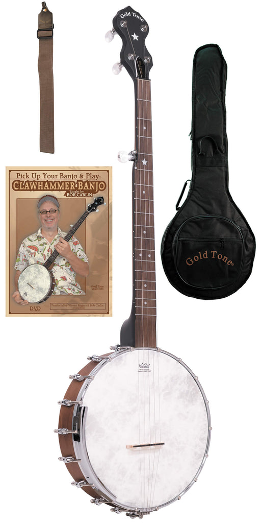 Gold Tone Cripple Creek CC-OT 5-String Open Back Banjo with PlayerPac (Includes Padded Carrying Bag, Strap, and Instructional DVD